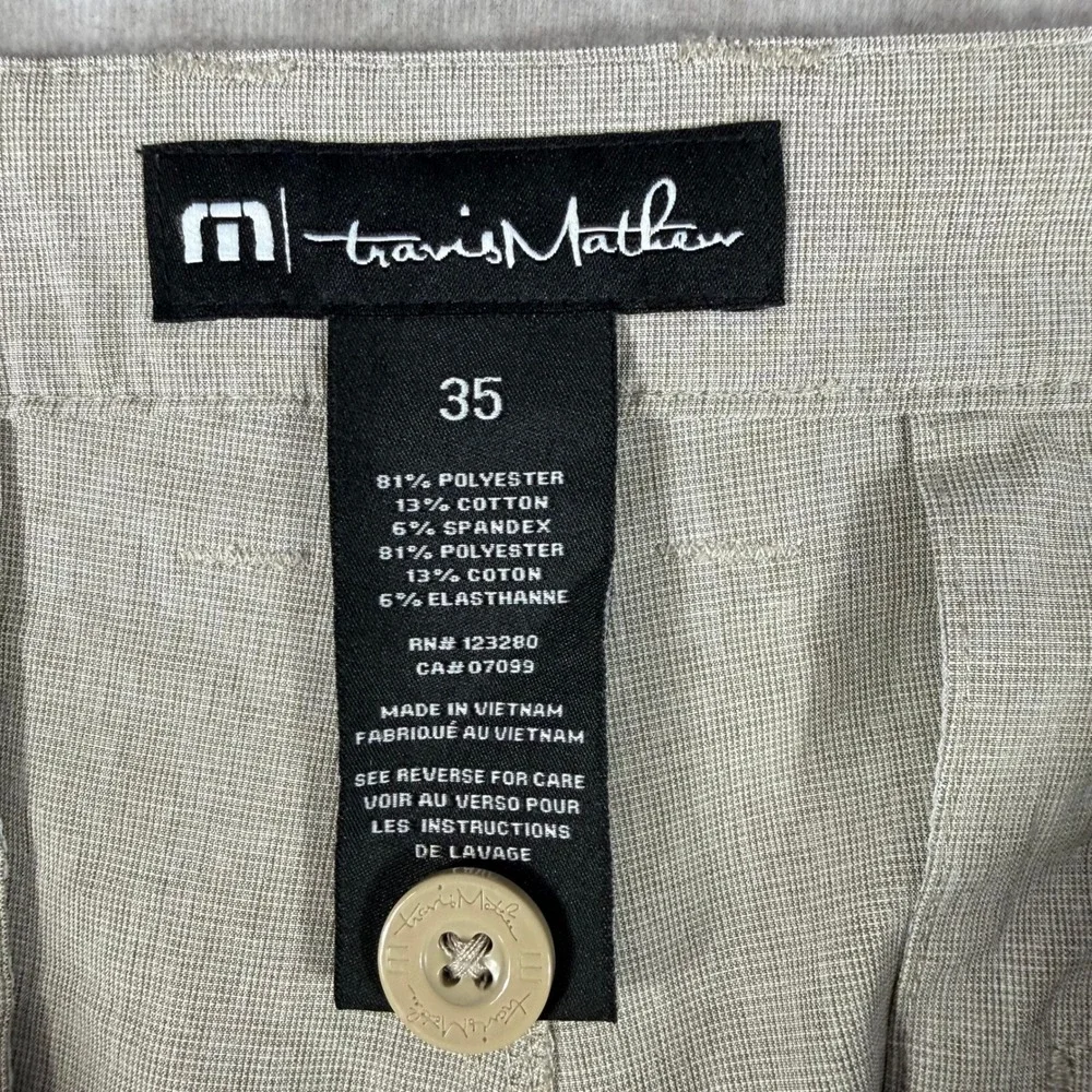 Travis Mathew Shorts Mens 35 Beige Heathered Performance Golf